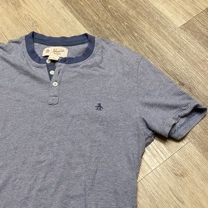 original penguin Light blue short sleeved Henley.
